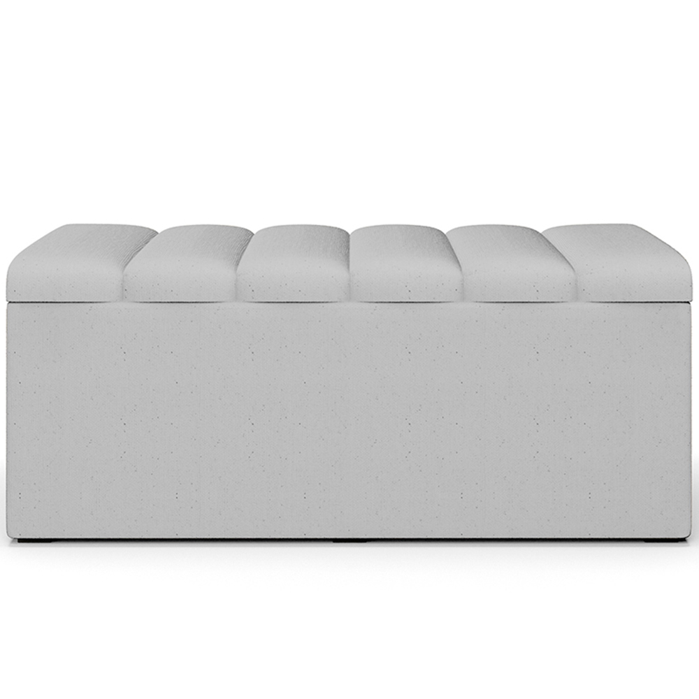 Calçadeira Recamier Baú Para Cama Box Solteiro Dália 100x50 Cm W01 Linho Cinza - Lyam Decor