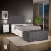 Calçadeira Recamier Baú Para Cama Box Solteiro Dália 100x50 Cm W01 Linho Cinza Escuro - Lyam Decor