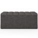 Calçadeira Recamier Baú Para Cama Box Solteiro Dália 100x50 Cm W01 Linho Cinza Escuro - Lyam Decor