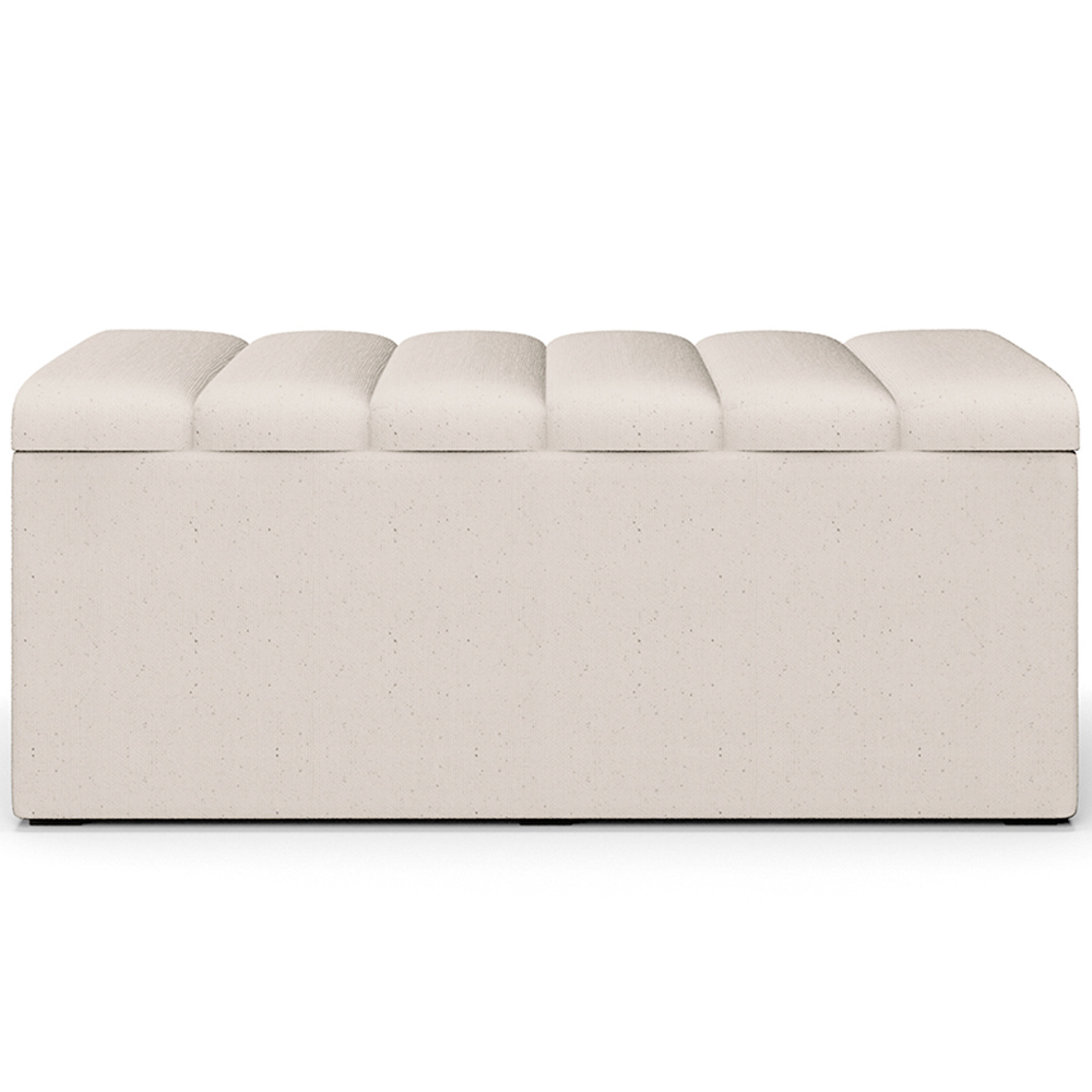Calçadeira Recamier Baú Para Cama Box Solteiro Dália 100x50 Cm W01 Linho Cru - Lyam Decor