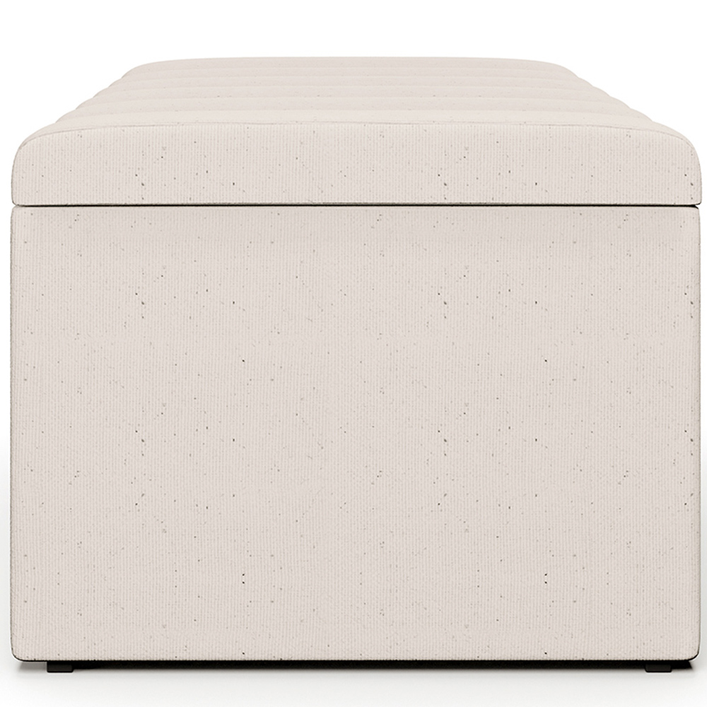 Calçadeira Recamier Baú Para Cama Box Solteiro Dália 100x50 Cm W01 Linho Cru - Lyam Decor