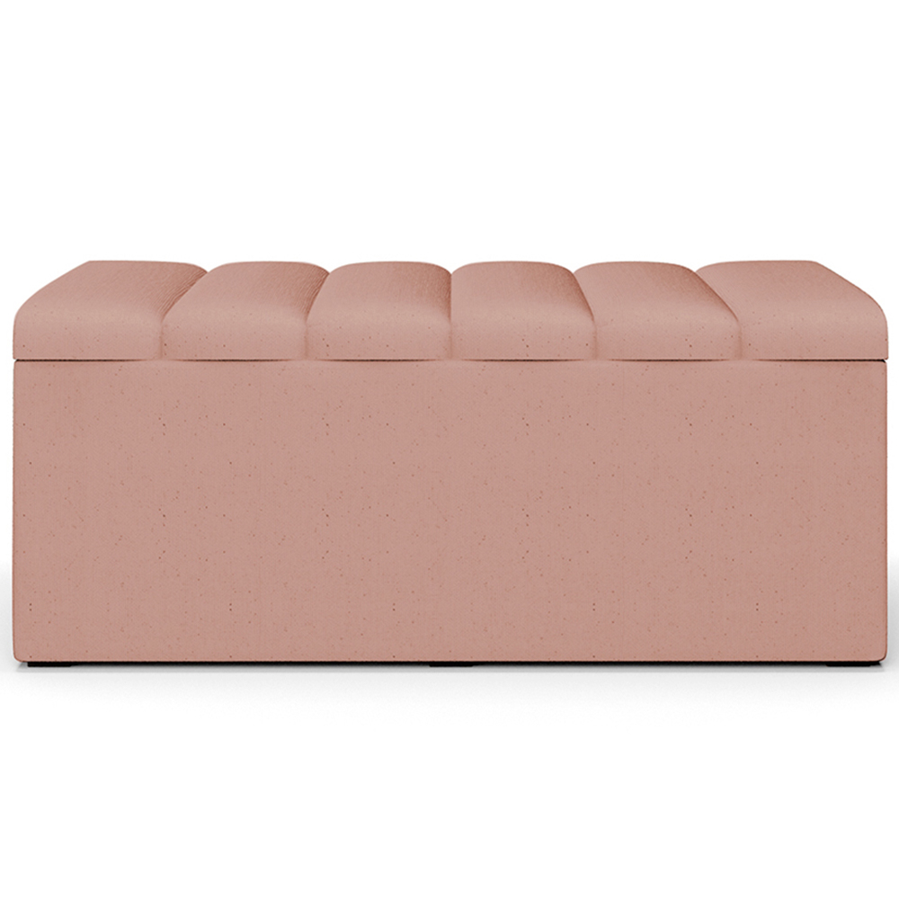 Calçadeira Recamier Baú Para Cama Box Solteiro Dália 100x50 Cm W01 Linho Rosê - Lyam Decor