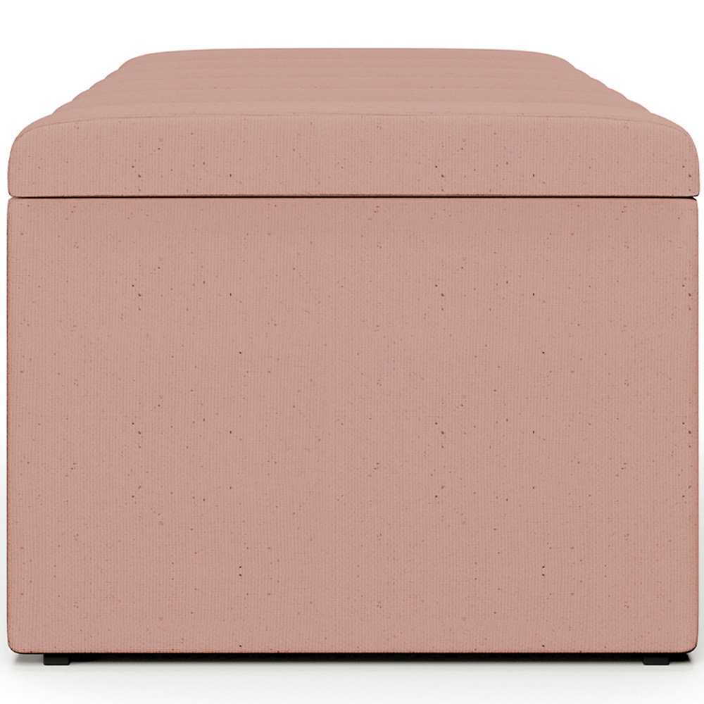Calçadeira Recamier Baú Para Cama Box Solteiro Dália 100x50 Cm W01 Linho Rosê - Lyam Decor