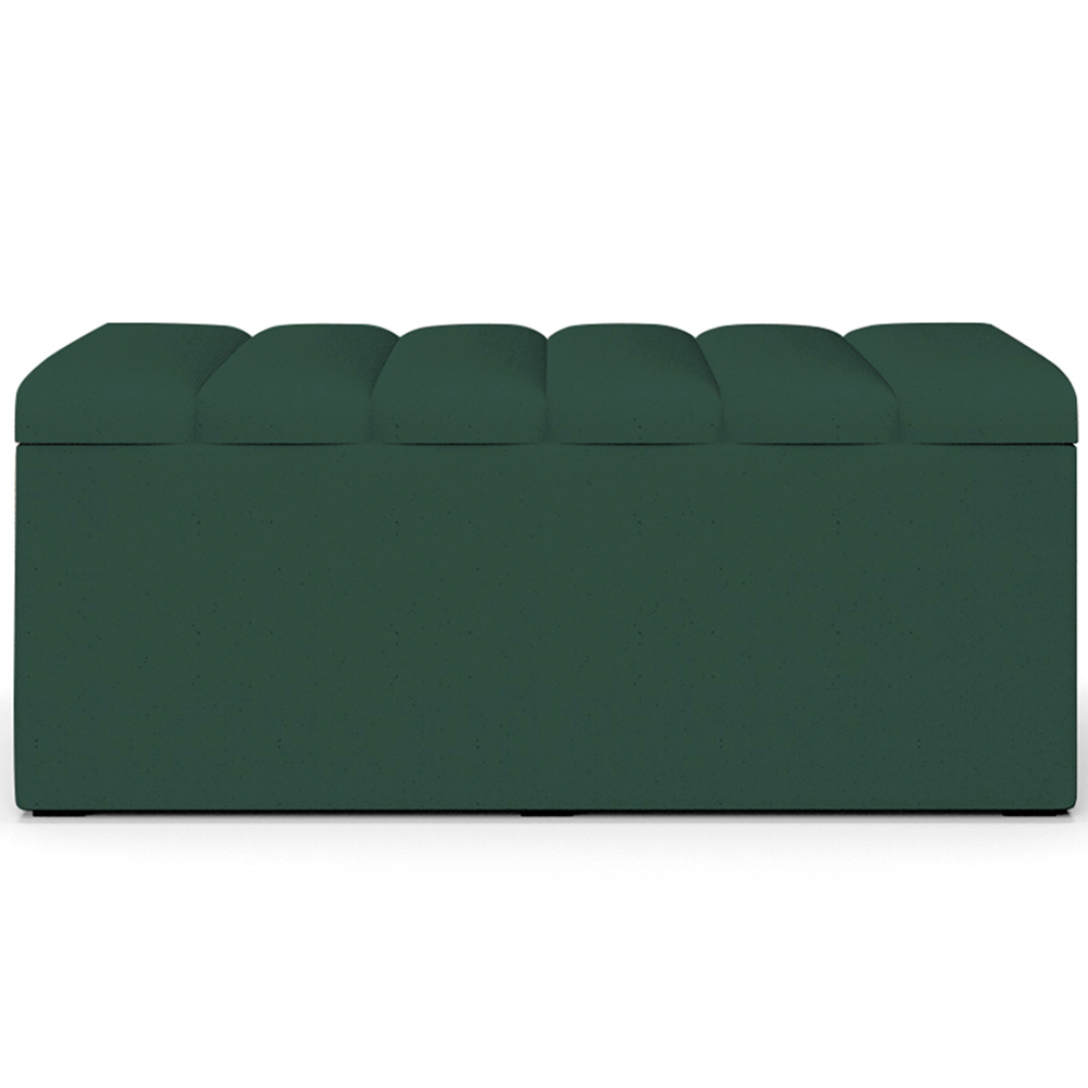 Calçadeira Recamier Baú Para Cama Box Solteiro Dália 100x50 Cm W01 Linho Verde Musgo - Lyam Decor