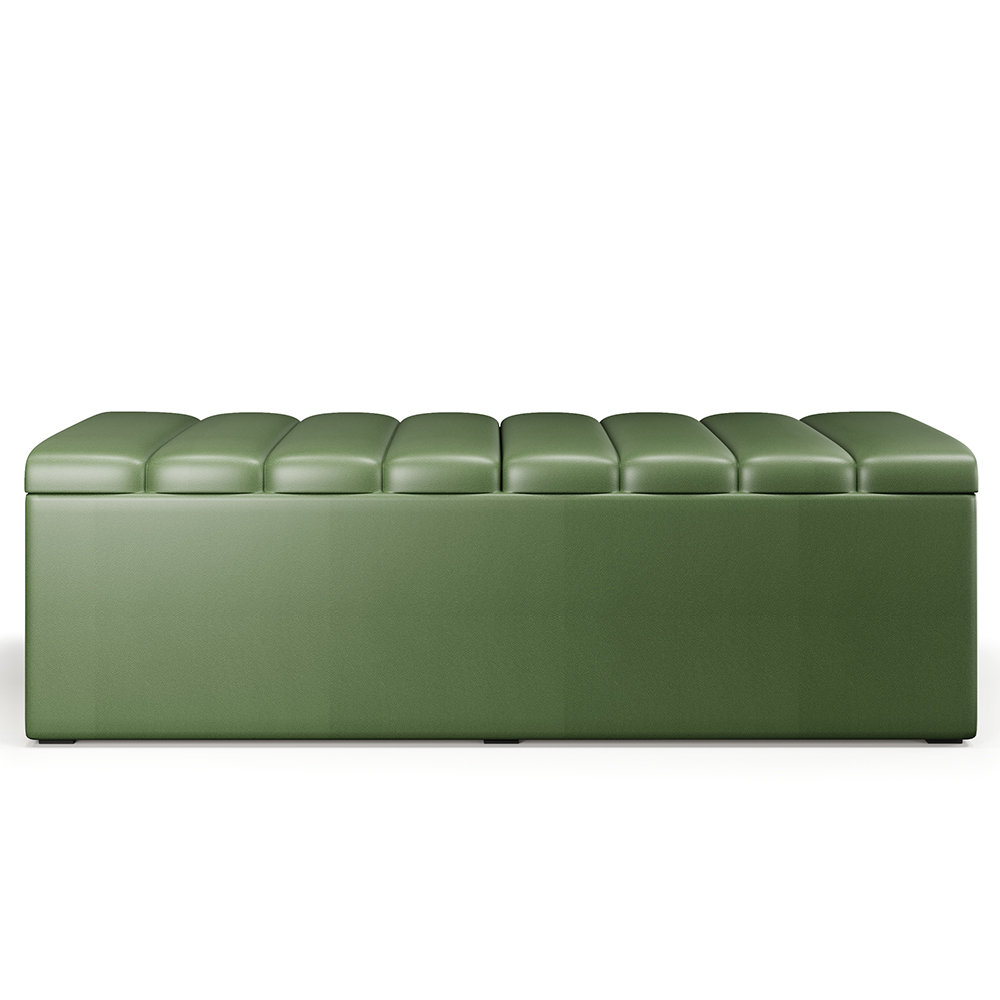 Calçadeira Recamier Baú Para Cama De Casal King Dália 195x50 cm W01 Couríssimo Verde Musgo - Lyam