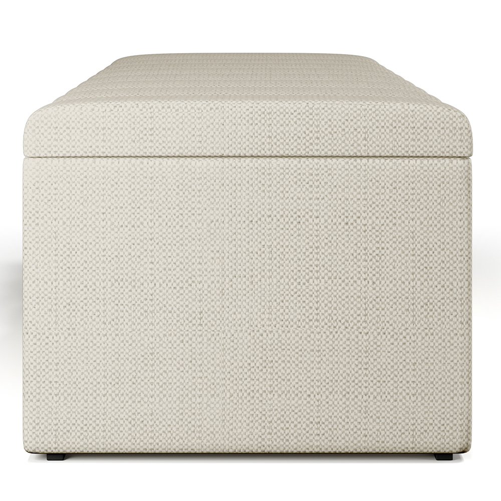 Calçadeira Recamier Baú Para Cama De Casal King Dália 195x50 cm W01 Linho Champagne - Lyam