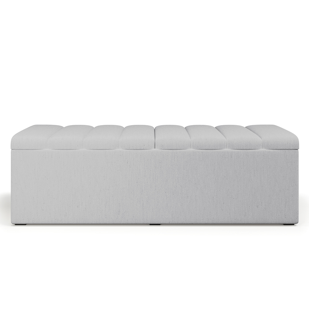 Calçadeira Recamier Baú Para Cama De Casal King Dália 195x50 cm W01 Linho Cinza - Lyam