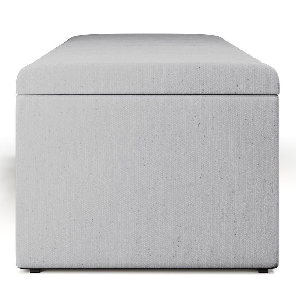 Calçadeira Recamier Baú Para Cama De Casal King Dália 195x50 cm W01 Linho Cinza - Lyam