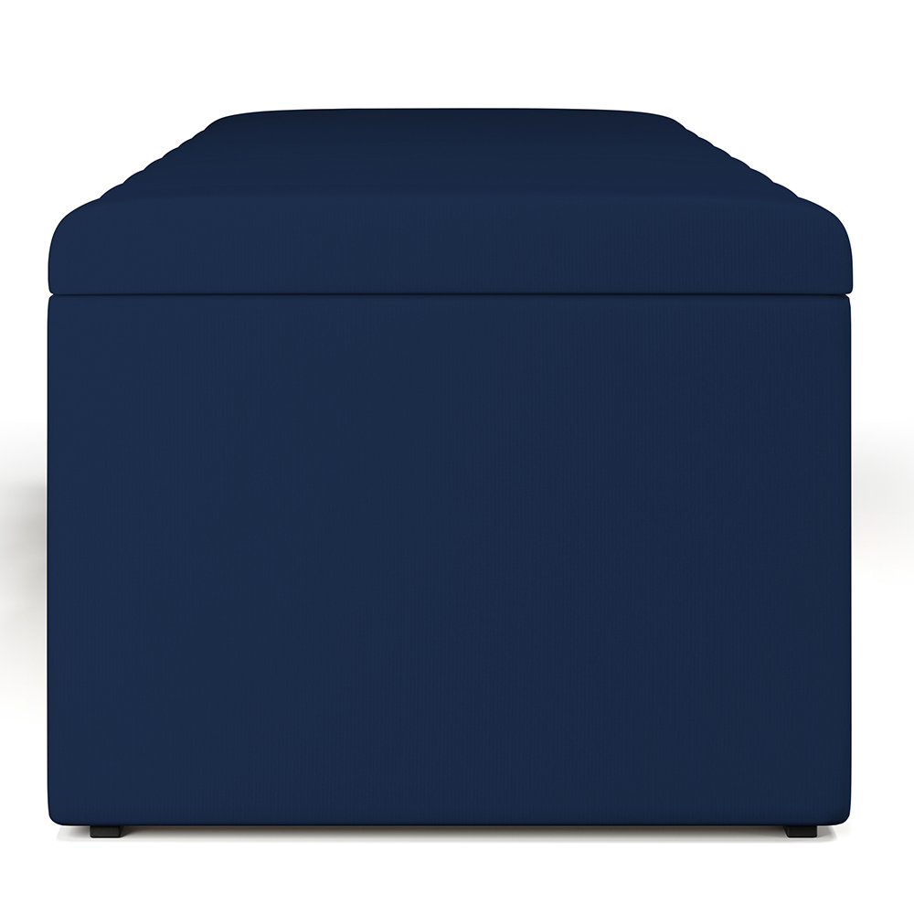 Calçadeira Recamier Baú Para Cama De Casal King Dália 195x50 cm W01 Suede Azul Marinho - Lyam