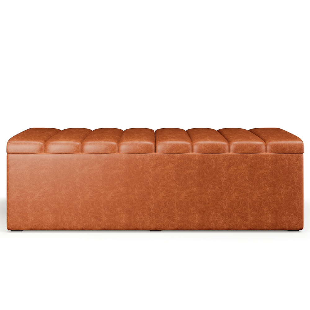Calçadeira Recamier Baú Para Cama De Casal Queen Dália 160x50 Cm W01 Couríssimo Camel - Lyam Decor