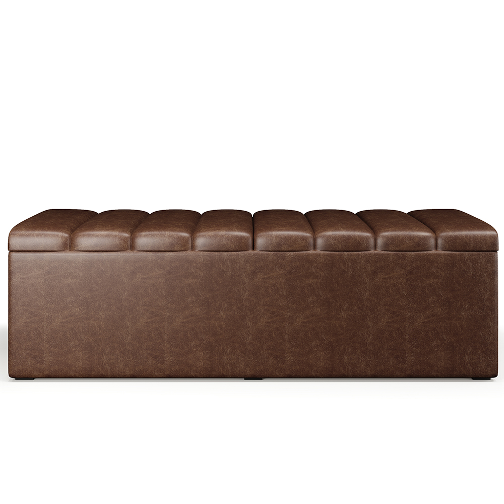 Calçadeira Recamier Baú Para Cama De Casal Queen Dália 160x50 Cm W01 Couríssimo Marrom - Lyam Decor