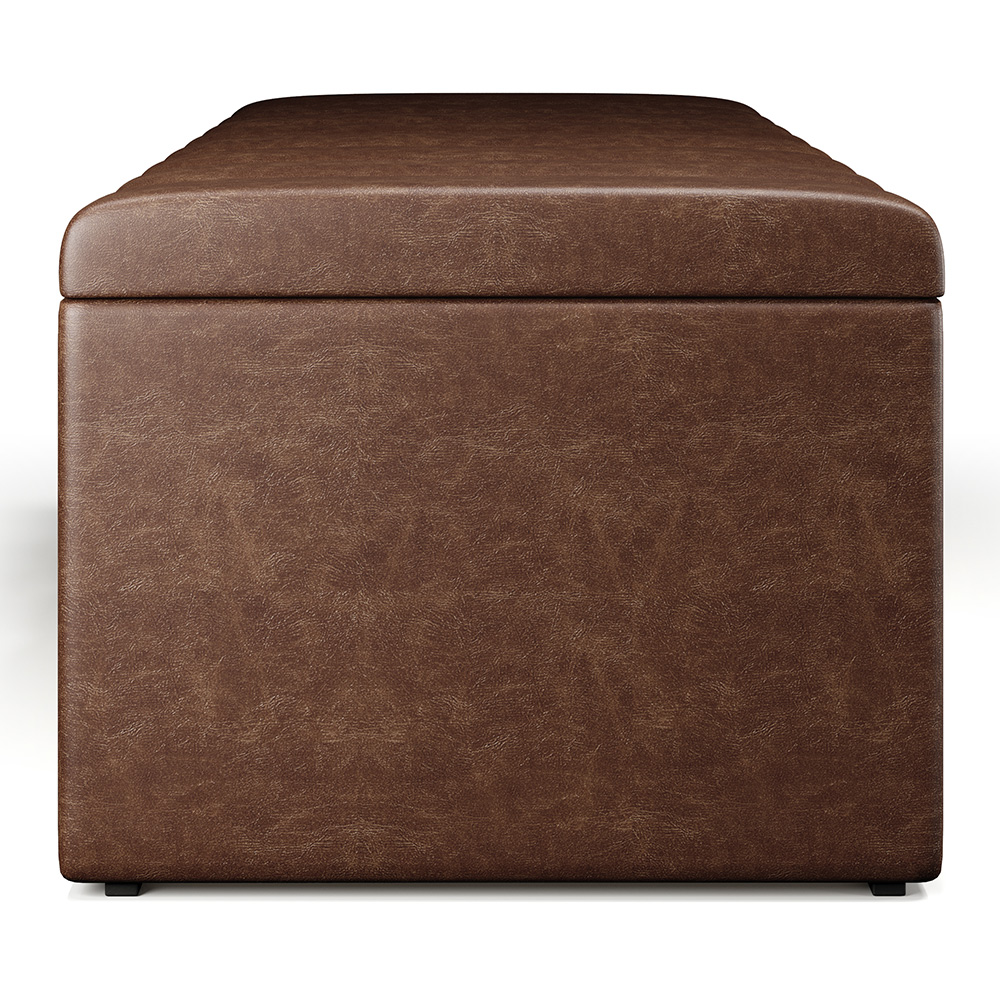 Calçadeira Recamier Baú Para Cama De Casal Queen Dália 160x50 Cm W01 Couríssimo Marrom - Lyam Decor