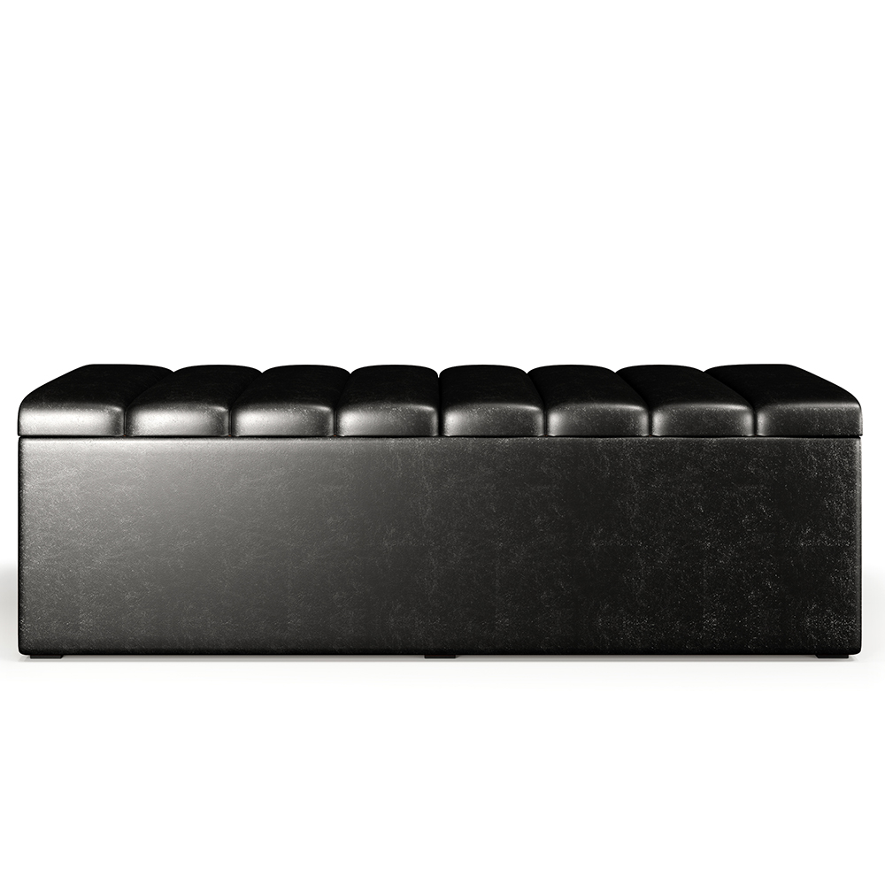 Calçadeira Recamier Baú Para Cama De Casal Queen Dália 160x50 Cm W01 Couríssimo Preto - Lyam Decor