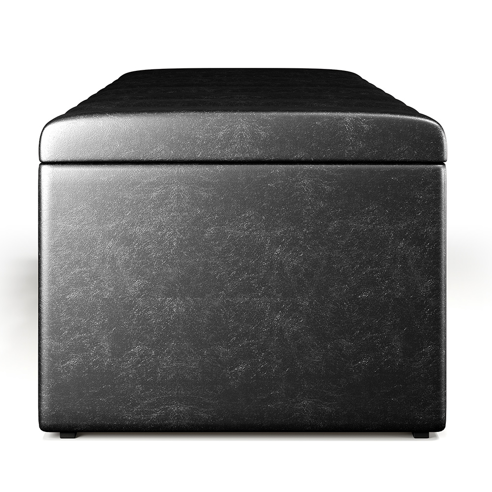 Calçadeira Recamier Baú Para Cama De Casal Queen Dália 160x50 Cm W01 Couríssimo Preto - Lyam Decor