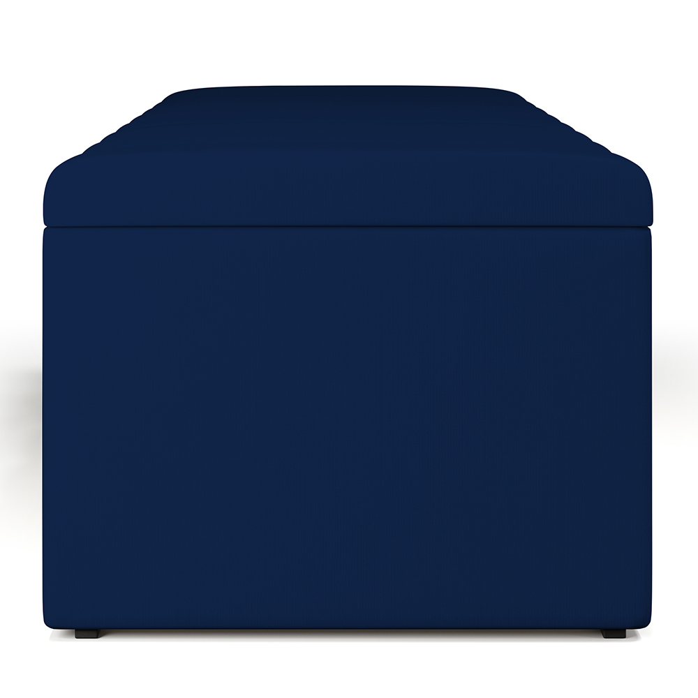 Calçadeira Recamier Baú Para Cama De Casal Queen Dália 160x50 Cm W01 Facto Azul Marinho - Lyam Decor
