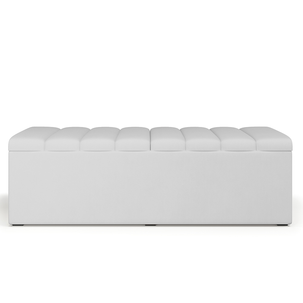 Calçadeira Recamier Baú Para Cama De Casal Queen Dália 160x50 Cm W01 Facto Branco - Lyam Decor