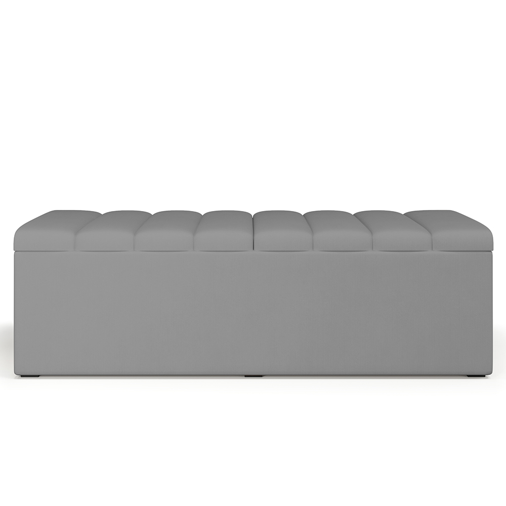 Calçadeira Recamier Baú Para Cama De Casal Queen Dália 160x50 Cm W01 Facto Cinza - Lyam Decor