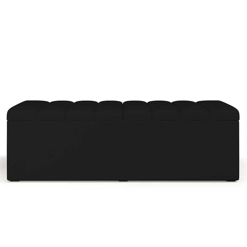Calçadeira Recamier Baú Para Cama De Casal Queen Dália 160x50 Cm W01 Facto Preto - Lyam Decor