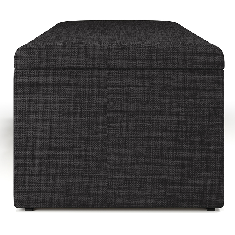 Calçadeira Recamier Baú Para Cama De Casal Queen Dália 160x50 Cm W01 Linho Chumbo - Lyam Decor