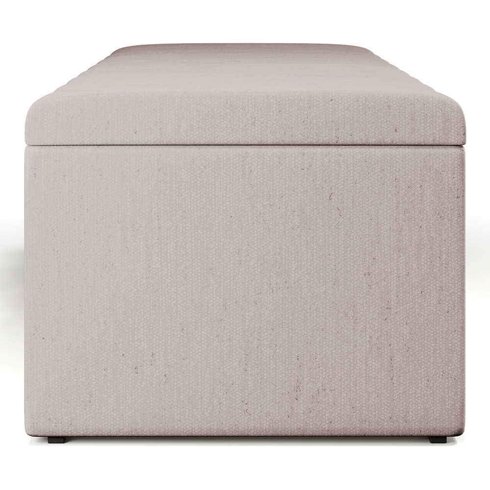 Calçadeira Recamier Baú Para Cama De Casal Queen Dália 160x50 Cm W01 Linho Cru - Lyam Decor