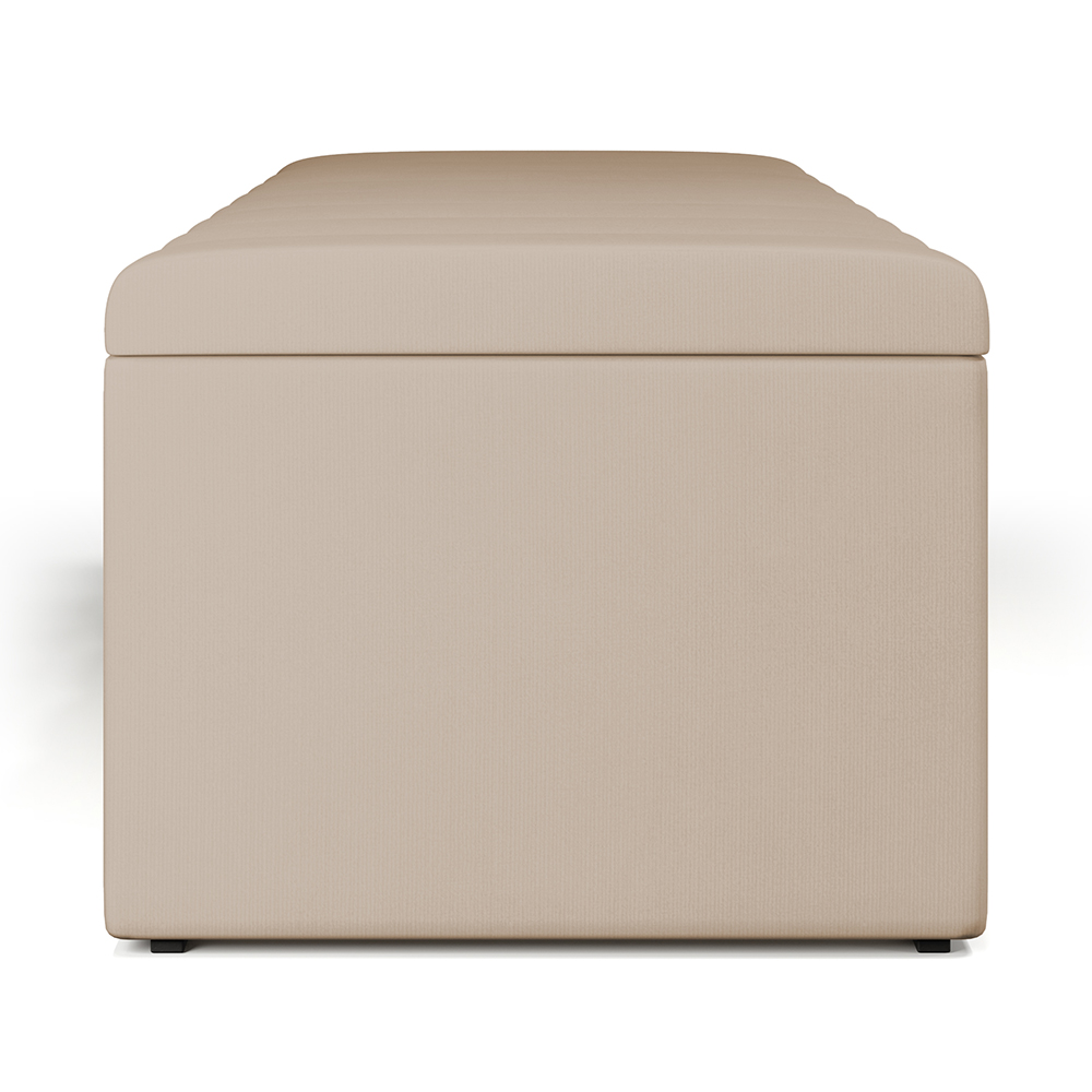 Calçadeira Recamier Baú Para Cama De Casal Queen Dália 160x50 Cm W01 Suede Bege - Lyam Decor