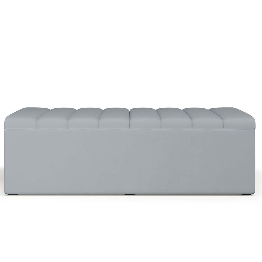 Calçadeira Recamier Baú Para Cama De Casal Queen Dália 160x50 Cm W01 Suede Cinza - Lyam Decor
