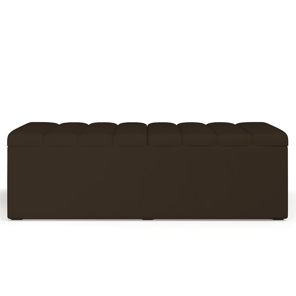 Calçadeira Recamier Baú Para Cama De Casal Queen Dália 160x50 Cm W01 Suede Marrom - Lyam Decor