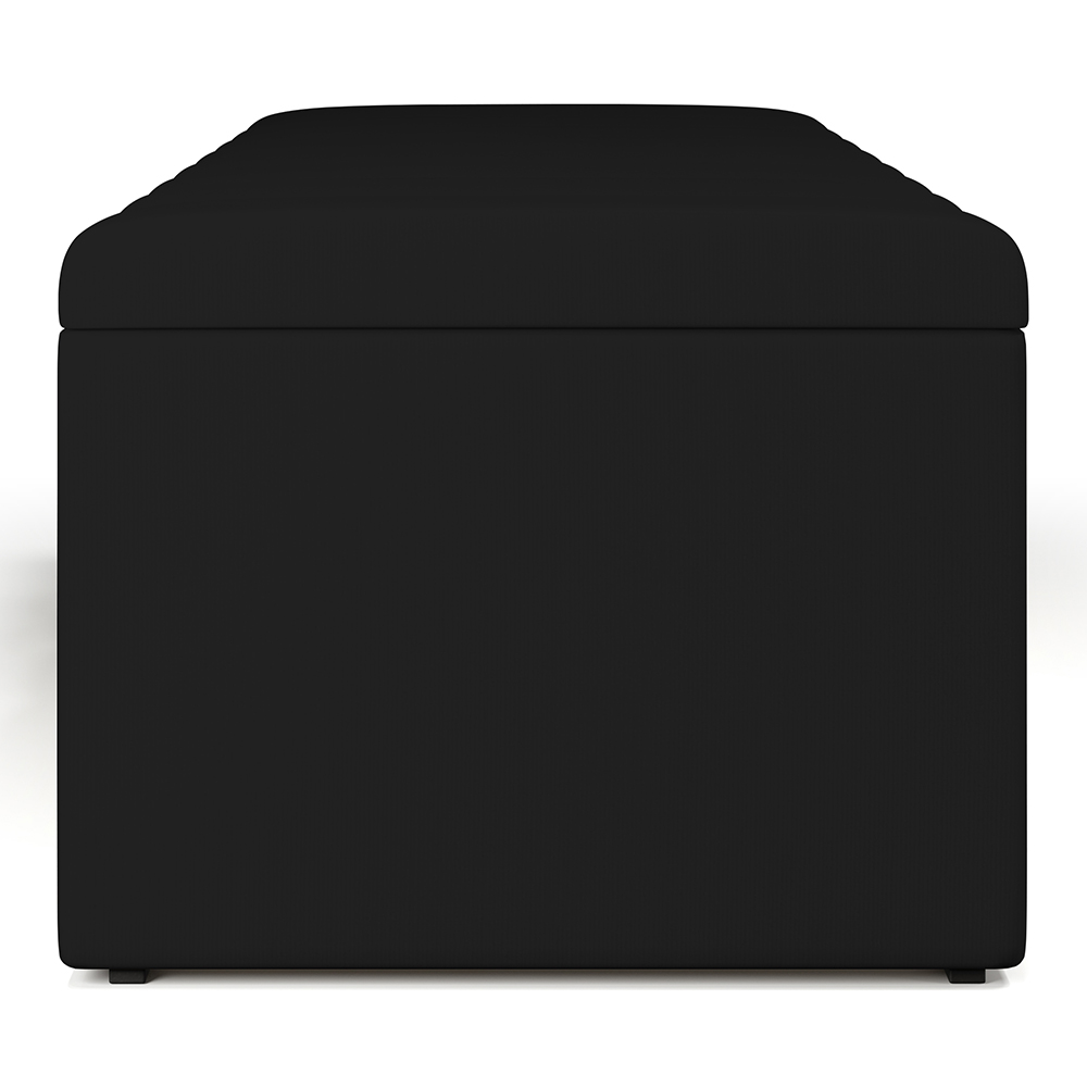 Calçadeira Recamier Baú Para Cama De Casal Queen Dália 160x50 Cm W01 Suede Preto - Lyam Decor