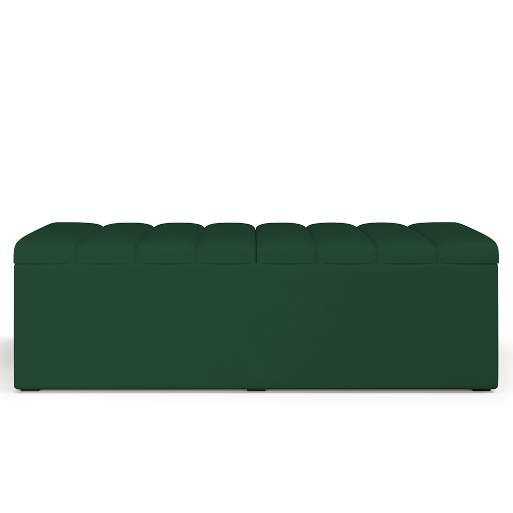 Calçadeira Recamier Baú Para Cama De Casal Queen Dália 160x50 Cm W01 Suede Verde Musgo - Lyam Decor