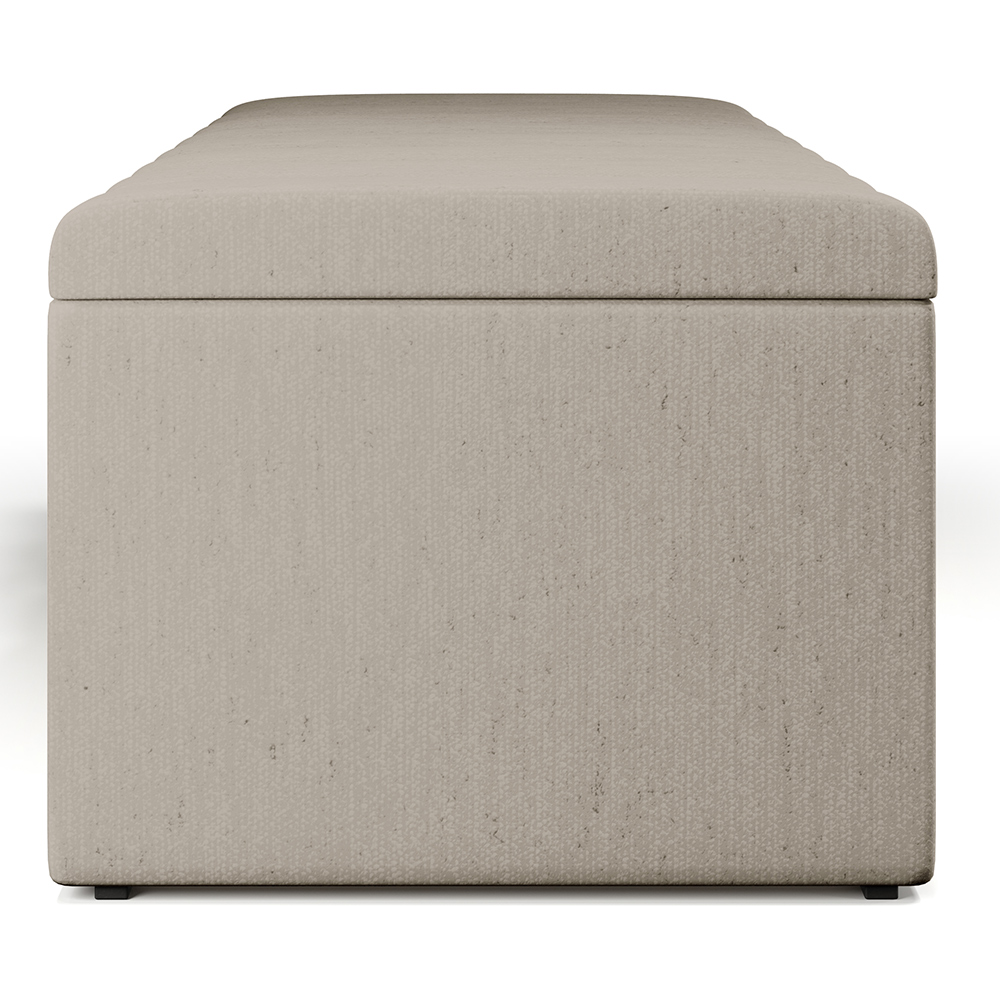 Calçadeira Recamier Baú Para Cama De Casal Queen Dália 195x50 cm W01 Linho Bege - Lyam
