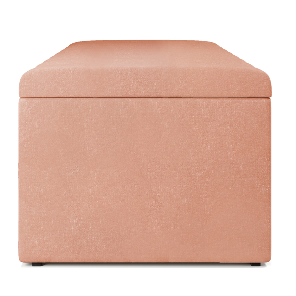 Calçadeira Recamier Baú Para Cama De Casal Queen Dália 195x50 cm W01 Linho Rosê - Lyam
