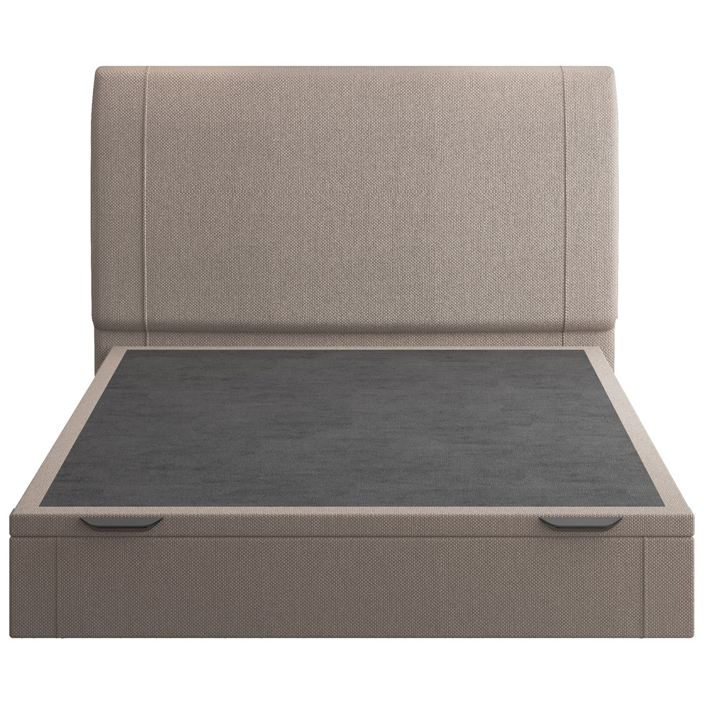 Cama Casal Baú Flutuante Com Cabeceira 140cm Spazio S04 Linho Bege - Lyam Decor