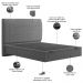 Cama Casal Baú Flutuante Com Cabeceira 140cm Spazio S04 Linho Cinza - Lyam Decor