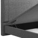Cama Casal Baú Flutuante Com Cabeceira 140cm Spazio S04 Linho Cinza - Lyam Decor