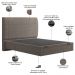 Cama Casal Baú Flutuante Com Cabeceira 140cm Spazio S04 Linho Marrom - Lyam Decor