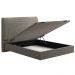 Cama Casal Baú Flutuante Com Cabeceira 140cm Spazio S04 Linho Marrom - Lyam Decor