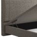 Cama Casal Baú Flutuante Com Cabeceira 140cm Spazio S04 Linho Marrom - Lyam Decor