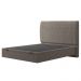 Cama Casal Baú Flutuante Com Cabeceira 140cm Spazio S04 Linho Marrom - Lyam Decor