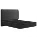 Cama Casal Baú Flutuante Com Cabeceira 140cm Spazio S04 Linho Preto - Lyam Decor