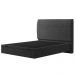 Cama Casal Baú Flutuante Com Cabeceira 140cm Spazio S04 Linho Preto - Lyam Decor
