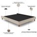 Cama Casal Base Box Pés Madeira 140cm Suném P05 Veludo Bege Bouclê Cru - Lyam Decor