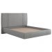 Cama Casal Flutuante Com Cabeceira 140cm Astra S04 Linho Cinza - Lyam Decor
