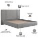 Cama Casal Flutuante Com Cabeceira 140cm Astra S04 Linho Cinza - Lyam Decor