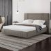 Cama Casal Flutuante Com Cabeceira 140cm Astra S04 Linho Marrom - Lyam Decor