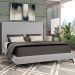 Cama Casal King Base Box Pés de Ferro Estilo Industrial 210cm Otto P05 Veludo Cinza - Lyam Decor