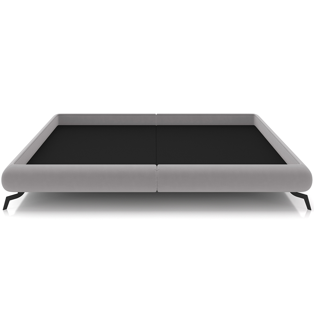 Cama Casal King Base Box Pés de Ferro Estilo Industrial 210cm Otto P05 Veludo Cinza - Lyam Decor