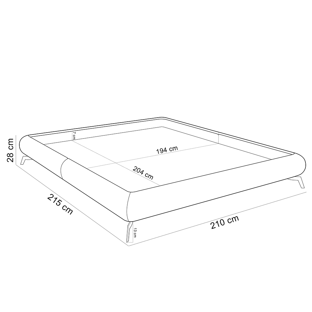 Cama Casal King Base Box Pés de Ferro Estilo Industrial 210cm Otto P05 Veludo Cinza - Lyam Decor