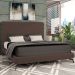 Cama Casal King Base Box Pés de Ferro Estilo Industrial 210cm Otto P05 Veludo Marrom - Lyam Decor
