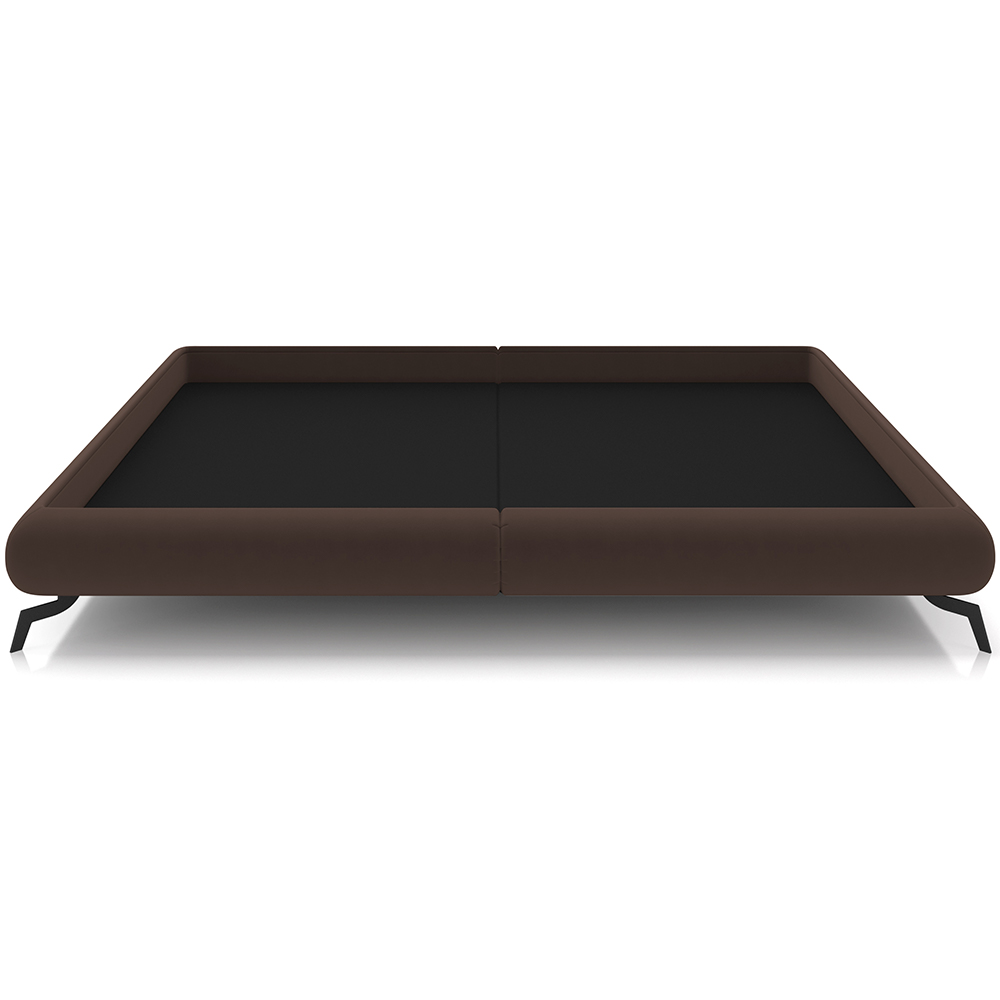 Cama Casal King Base Box Pés de Ferro Estilo Industrial 210cm Otto P05 Veludo Marrom - Lyam Decor