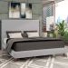 Cama Casal King Base Box Pés de Madeira 210cm Otto P05 Veludo Cinza - Lyam Decor